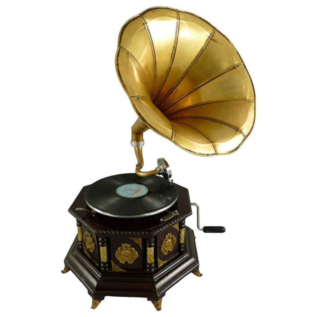 [LA-39586] Grammophon Messing achteckig Bild 2