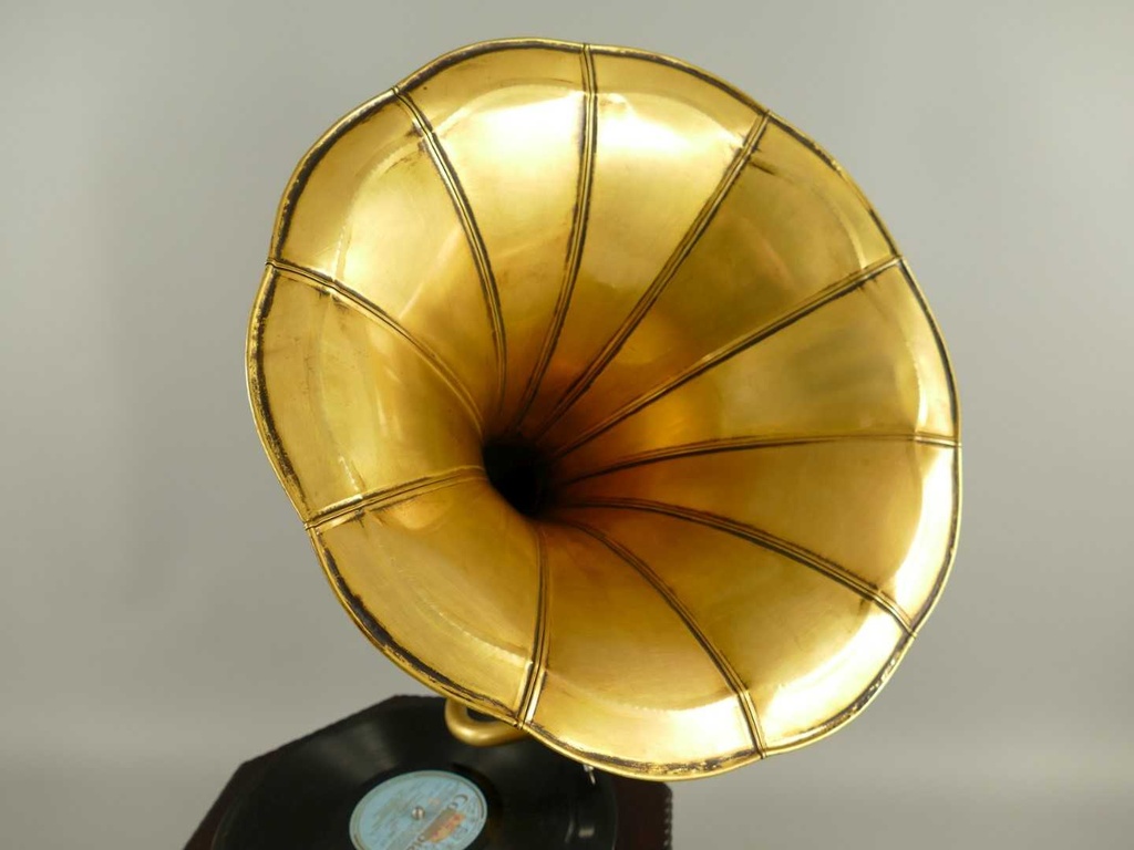 [LA-39586] Grammophon Messing achteckig Bild 4