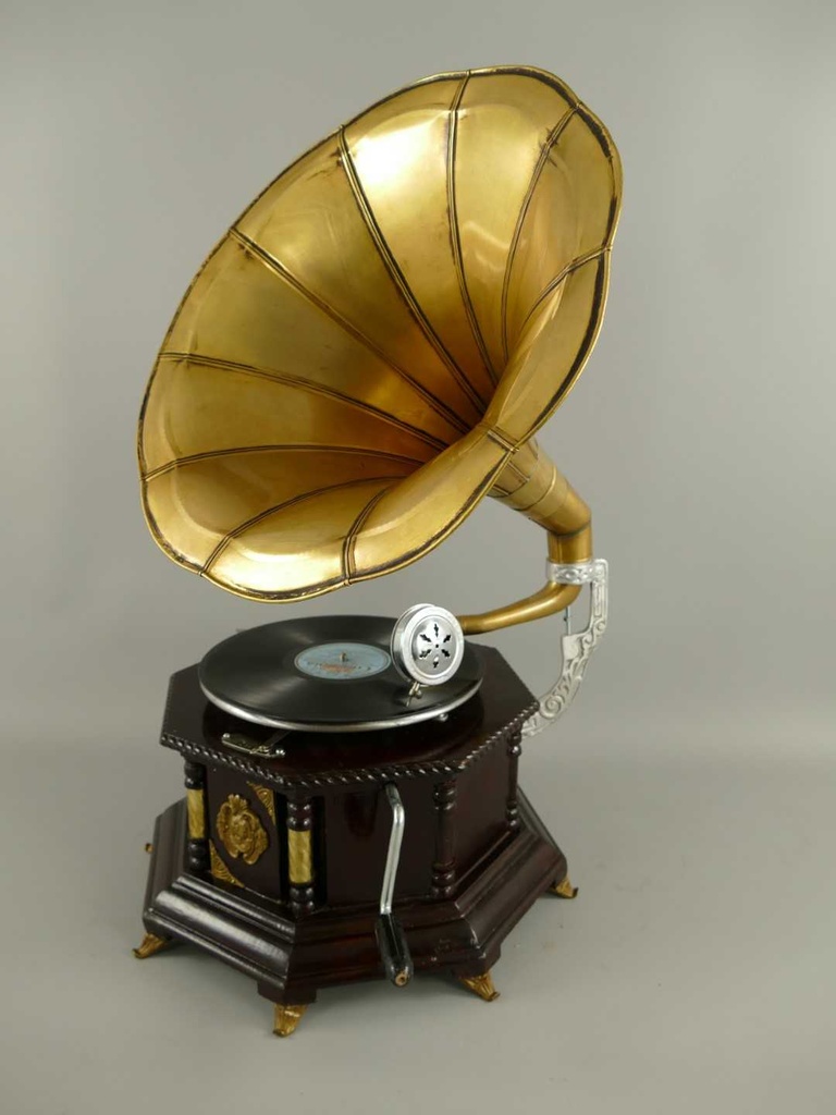 [LA-39586] Grammophon Messing achteckig Bild 5