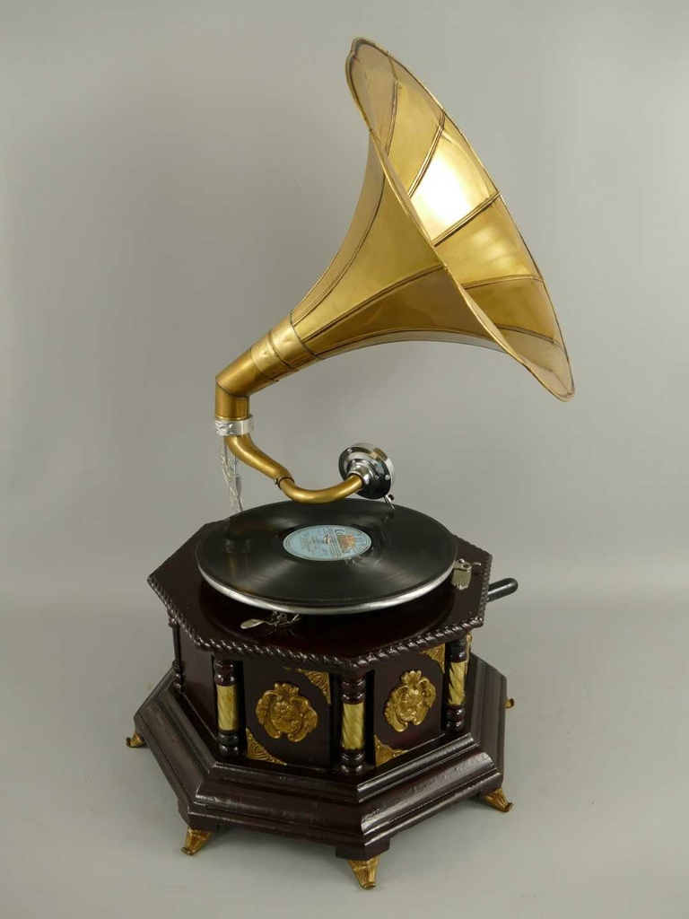 [LA-39586] Grammophon Messing achteckig Bild 6