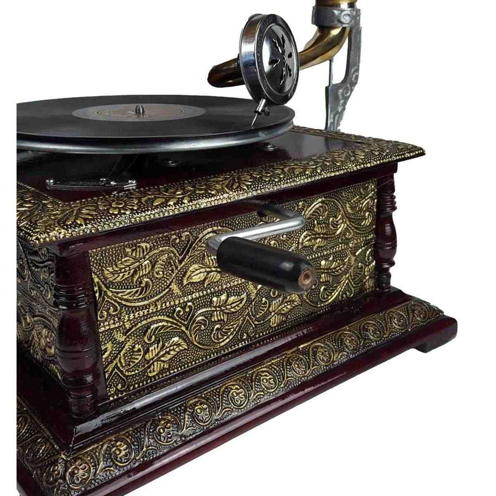 [LA-39587] Grammophon eckig Messing-Montur Bild 3