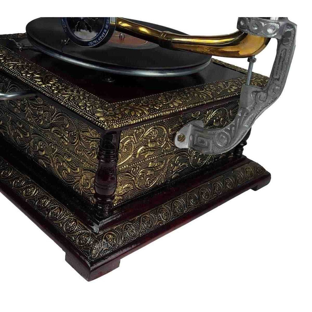 [LA-39587] Grammophon eckig Messing-Montur Bild 4