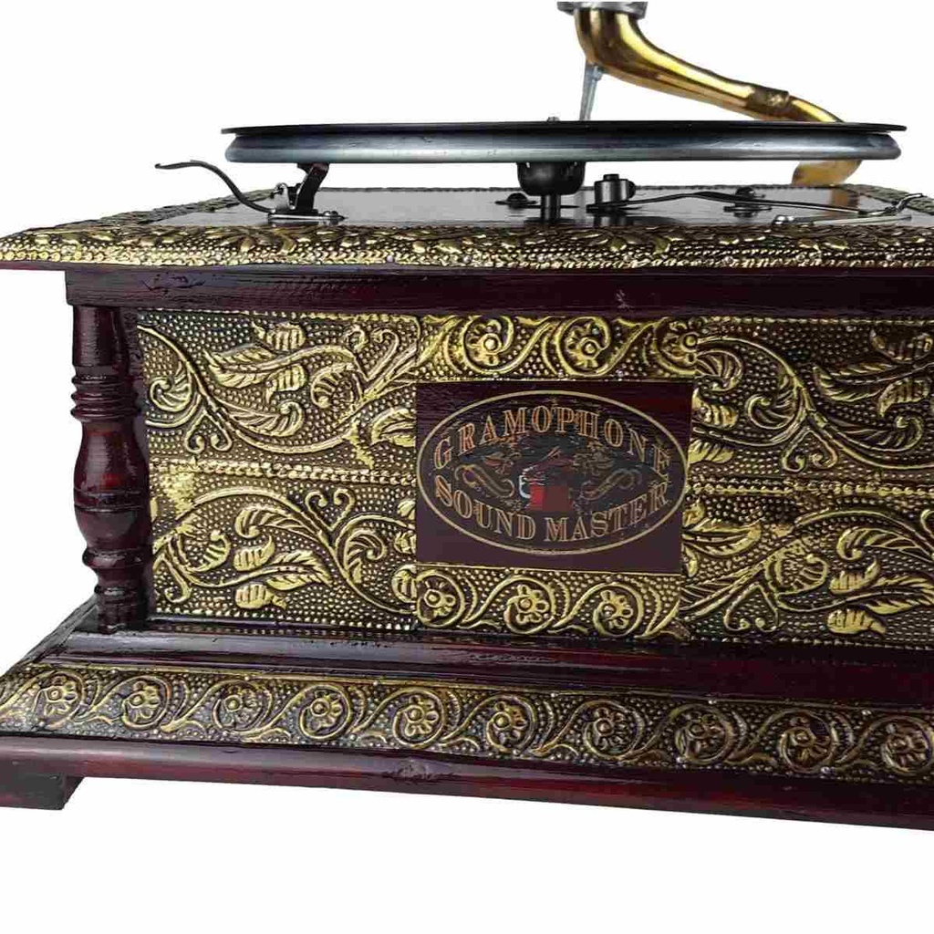 [LA-39587] Grammophon eckig Messing-Montur Bild 6