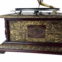 [LA-39587] Grammophon eckig Messing-Montur Bild 6