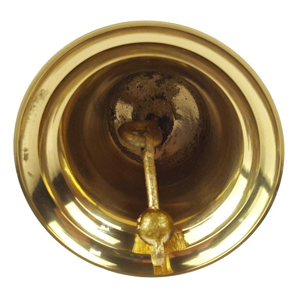[LA-39637] Schulglocke Tischglocke Glocke Messing poliert Bild 3