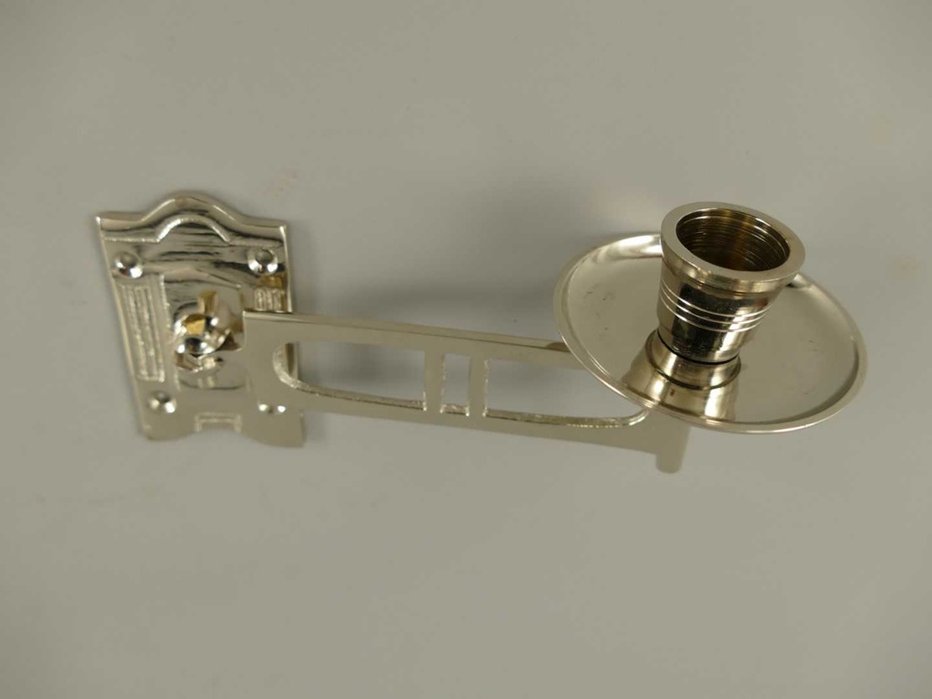 [LA-39691] Kerzenleuchter Kerzenständer Kerzenhalter Klavierleuchter Wandleuchter Metall vernickelt #39691 Bild 3