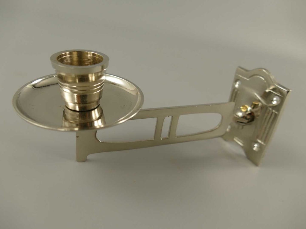 [LA-39691] Kerzenleuchter Kerzenständer Kerzenhalter Klavierleuchter Wandleuchter Metall vernickelt #39691 Bild 4