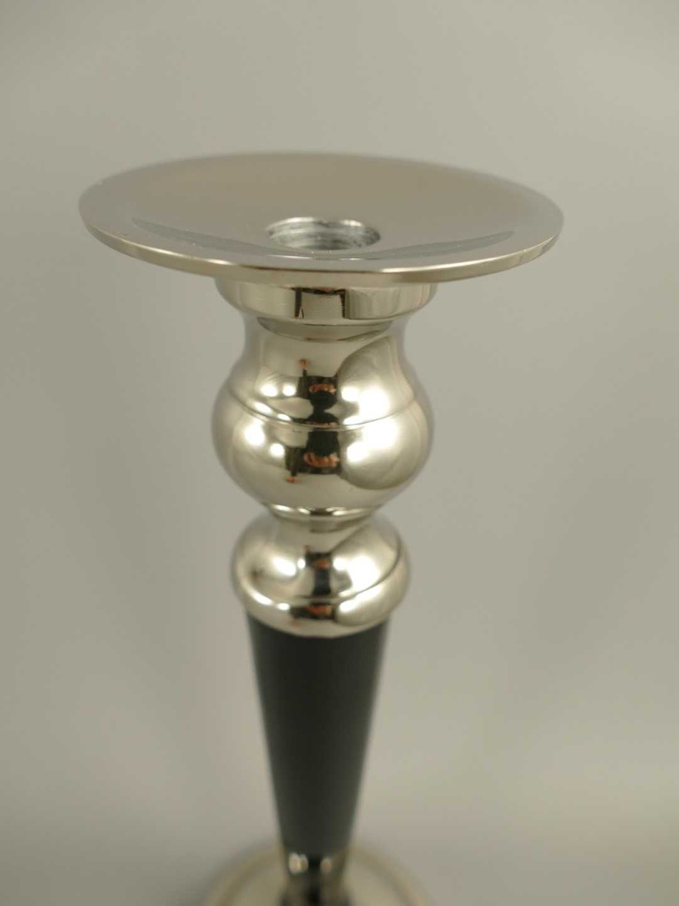 [LA-39704] Kerzenleuchter Kerzenständer Kerzenhalter Metall vernickelt Bild 4