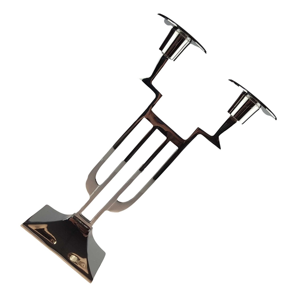 [LA-39731] Kerzenleuchter Kerzenständer Kerzenhalter Metall vernickelt #39731 Bild 2