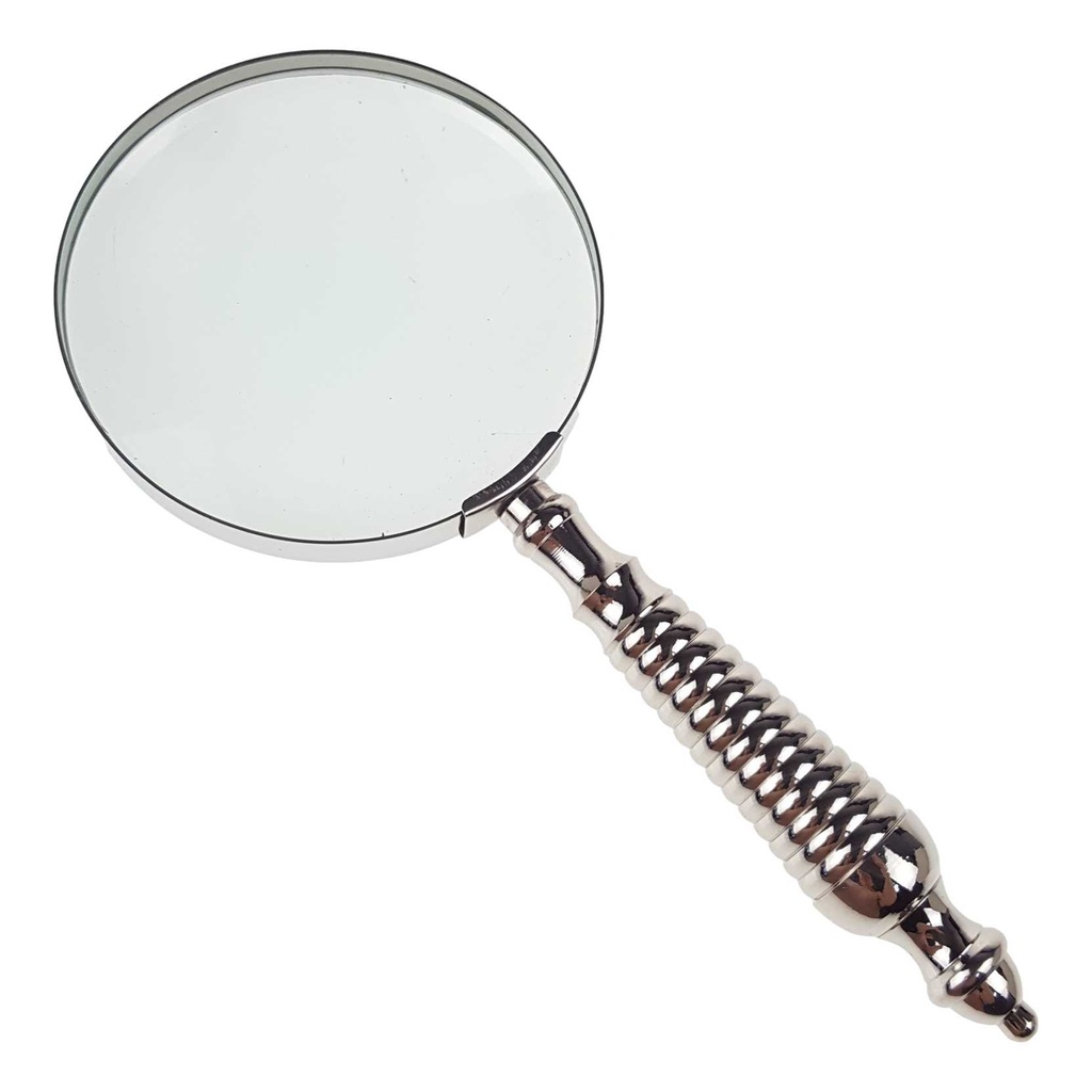 [LA-39787] Leselupe Handlupe Vergrößerungsglas vernickelt L 23x10x2 cm Bild 2