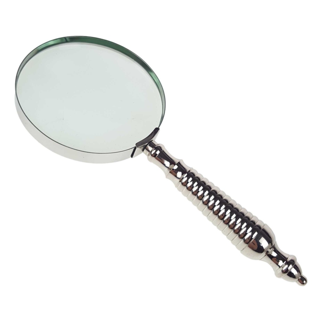 [LA-39787] Leselupe Handlupe Vergrößerungsglas vernickelt L 23x10x2 cm Bild 3