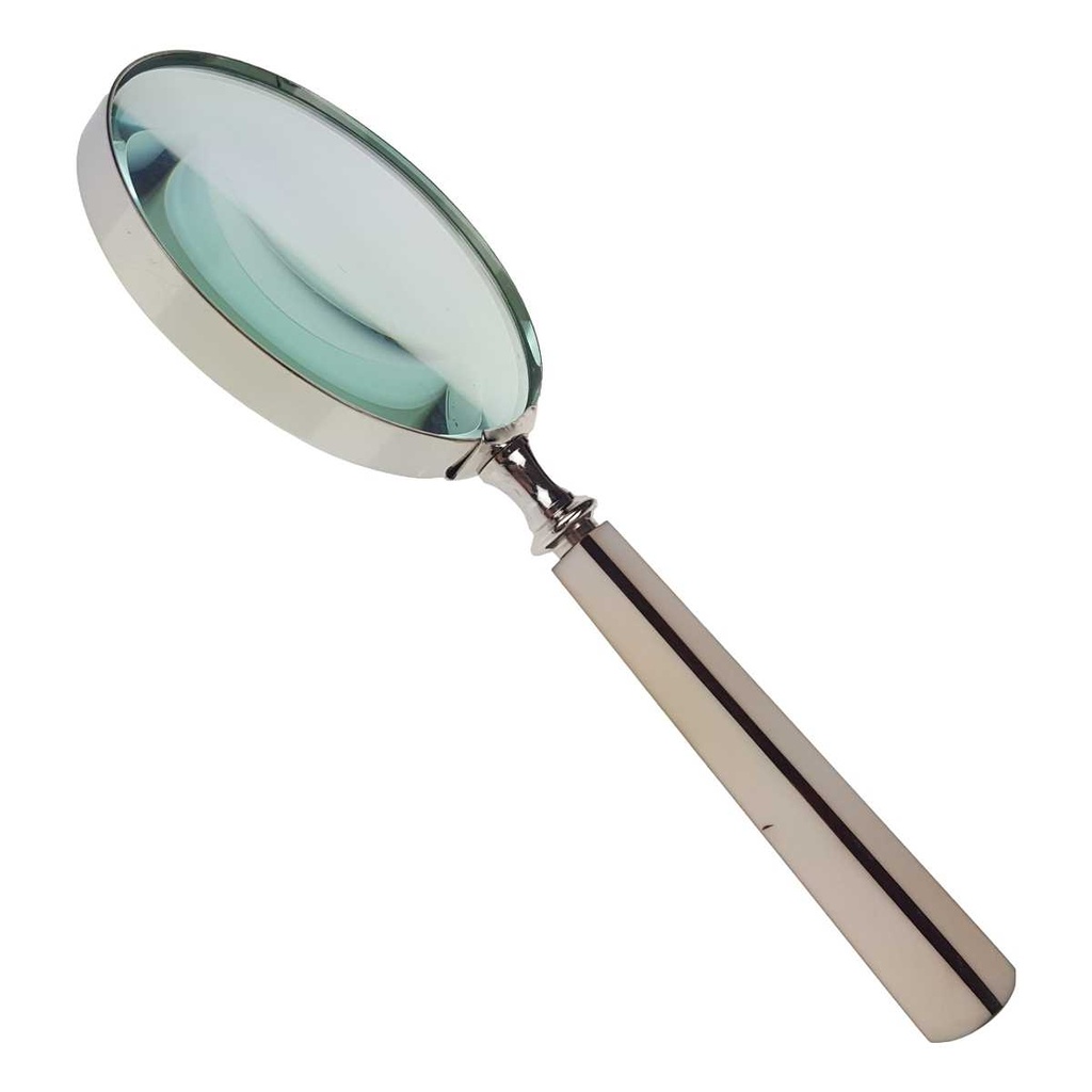 [LA-39795] Leselupe Handlupe Vergrößerungsglas Glas vernickelt #39795 Bild 4