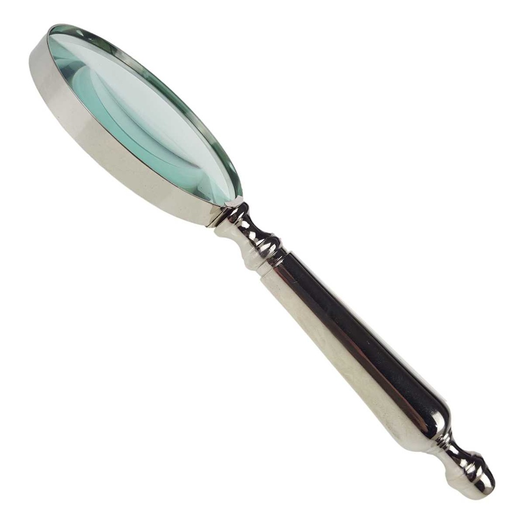 [LA-39796] Leselupe Handlupe Vergrößerungsglas vernickelt D 10-L 25 cm Bild 5