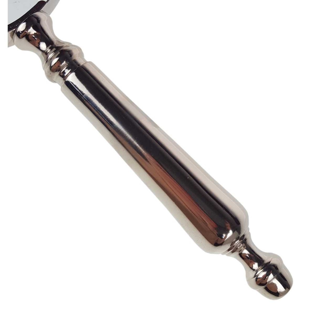 [LA-39796] Leselupe Handlupe Vergrößerungsglas vernickelt D 10-L 25 cm Bild 6