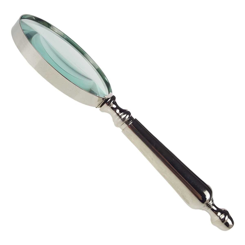 [LA-39796] Leselupe Handlupe Vergrößerungsglas vernickelt D 10-L 25 cm Bild 7