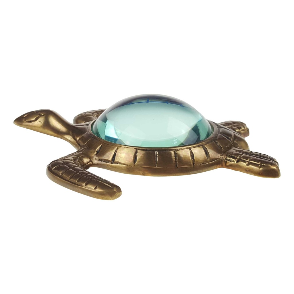 [LA-39808] Leselupe Handlupe Vergrößerungsglas Messing brüniert Schildkröte Bild 2