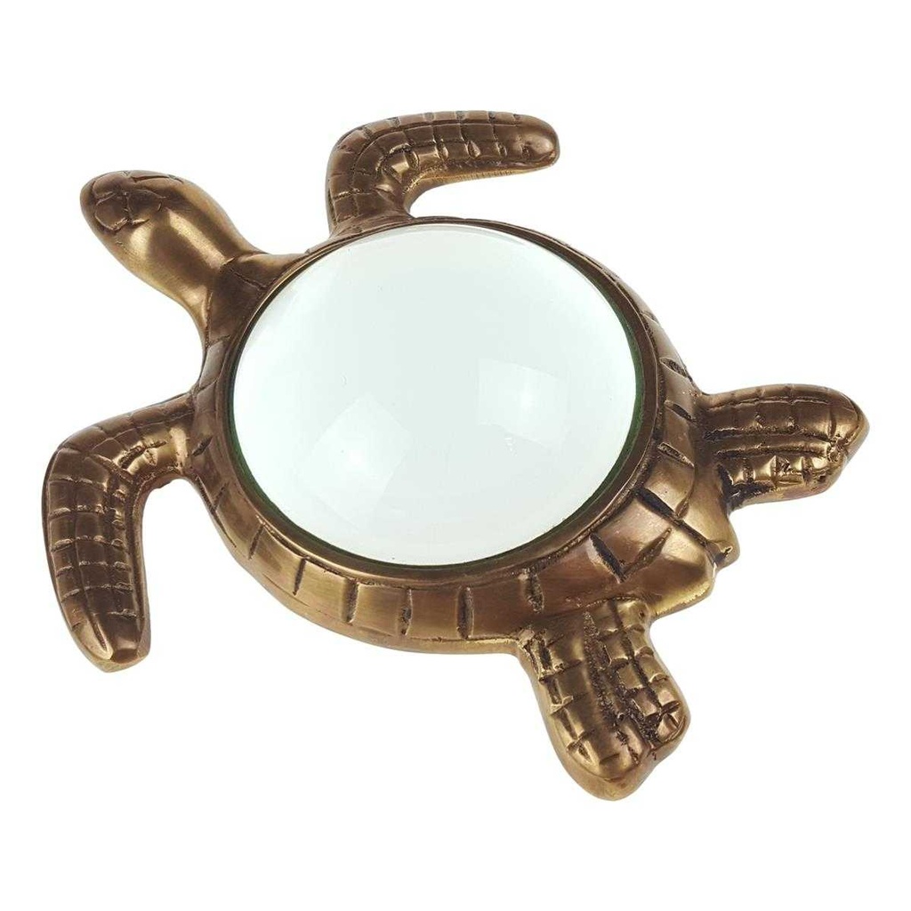 [LA-39808] Leselupe Handlupe Vergrößerungsglas Messing brüniert Schildkröte Bild 3
