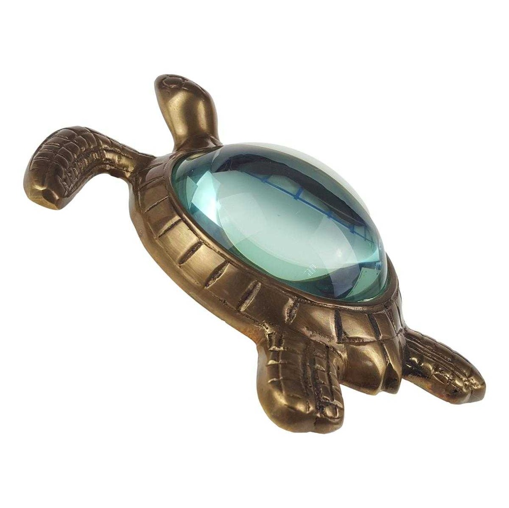 [LA-39808] Leselupe Handlupe Vergrößerungsglas Messing brüniert Schildkröte Bild 6