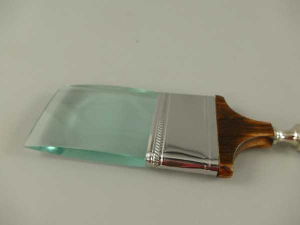 [LA-39809] Leselupe Handlupe Vergrößerungsglas Glas vernickelt Malerpinsel Bild 3