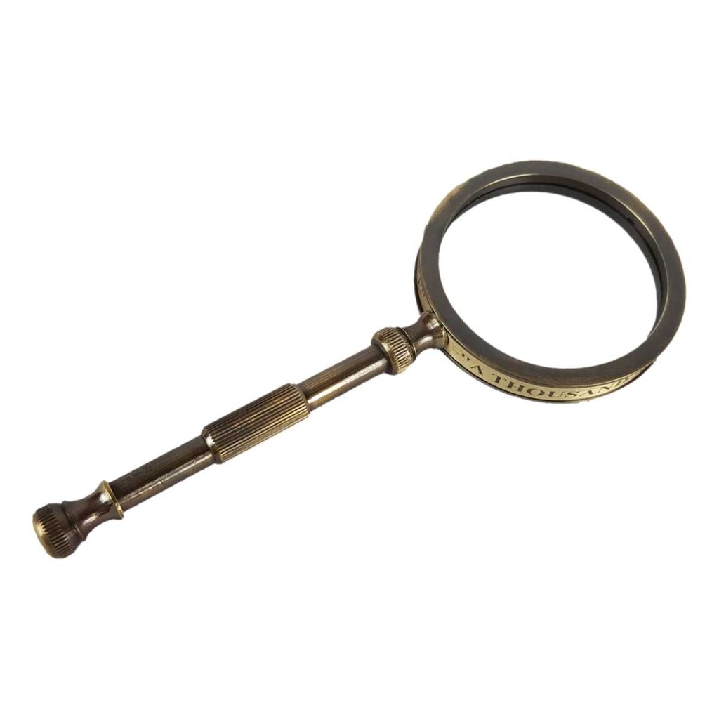 [LA-39810] Leselupe Handlupe Vergrößerungsglas Messing brüniert D 5,5 L 14 cm Bild 3