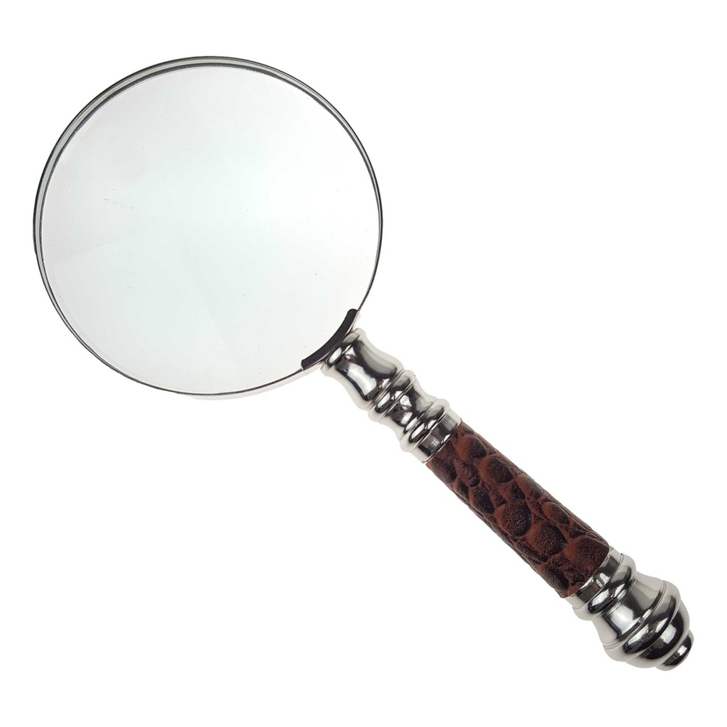 [LA-39813] Leselupe Handlupe Vergrößerungsglas Glas vernickelt Rund Bild 2