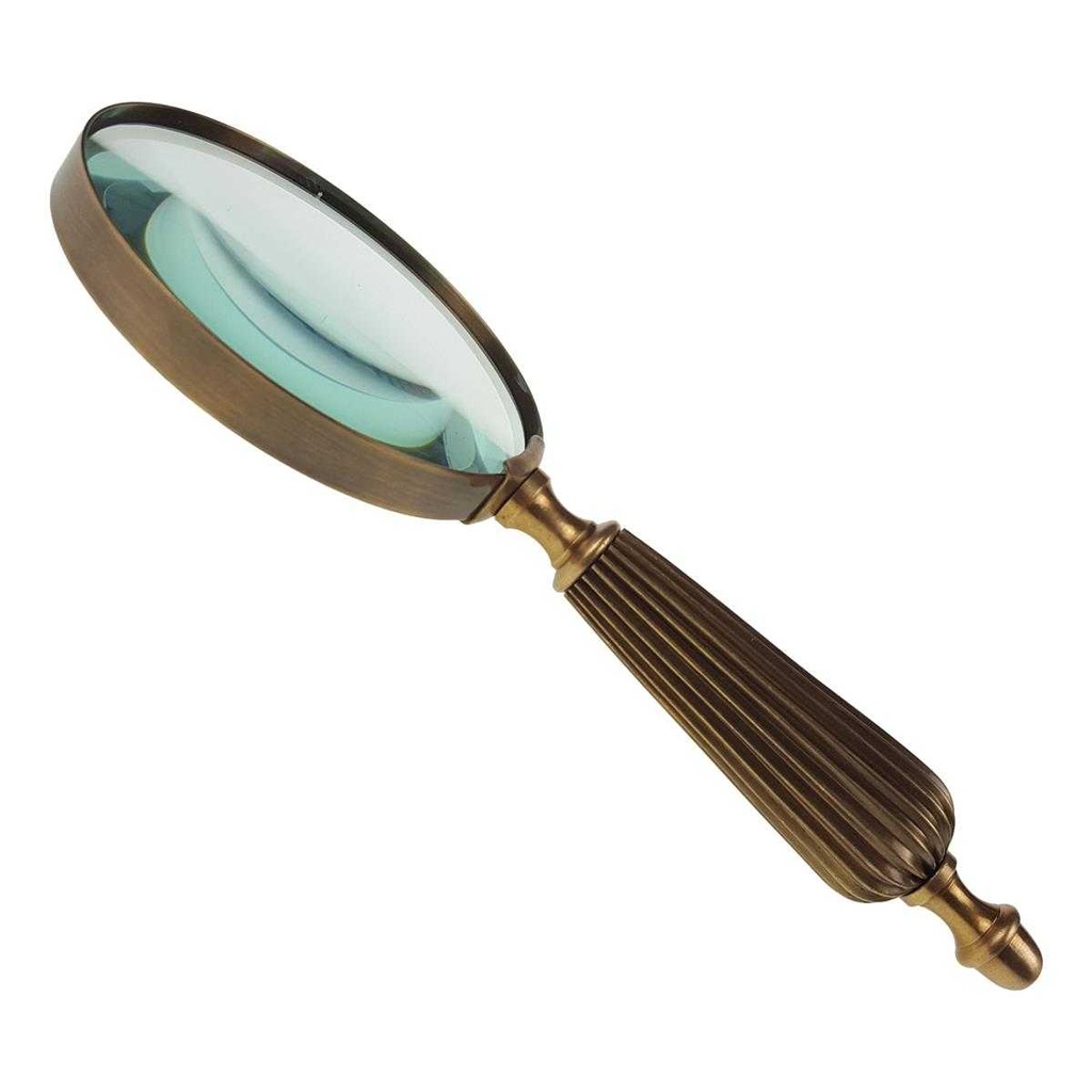 [LA-39816] Leselupe Handlupe Vergrößerungsglas Messing brüniert L 24x10x3 cm Bild 2