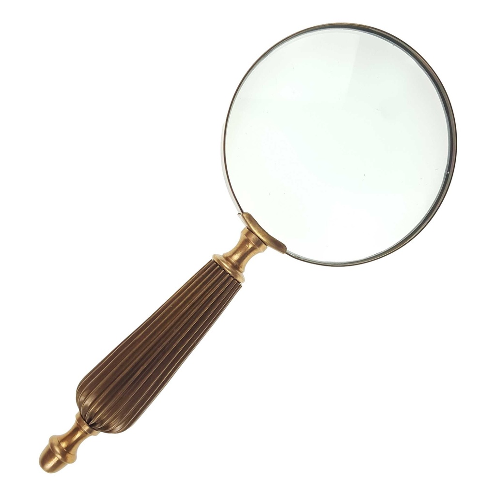 [LA-39816] Leselupe Handlupe Vergrößerungsglas Messing brüniert L 24x10x3 cm Bild 3