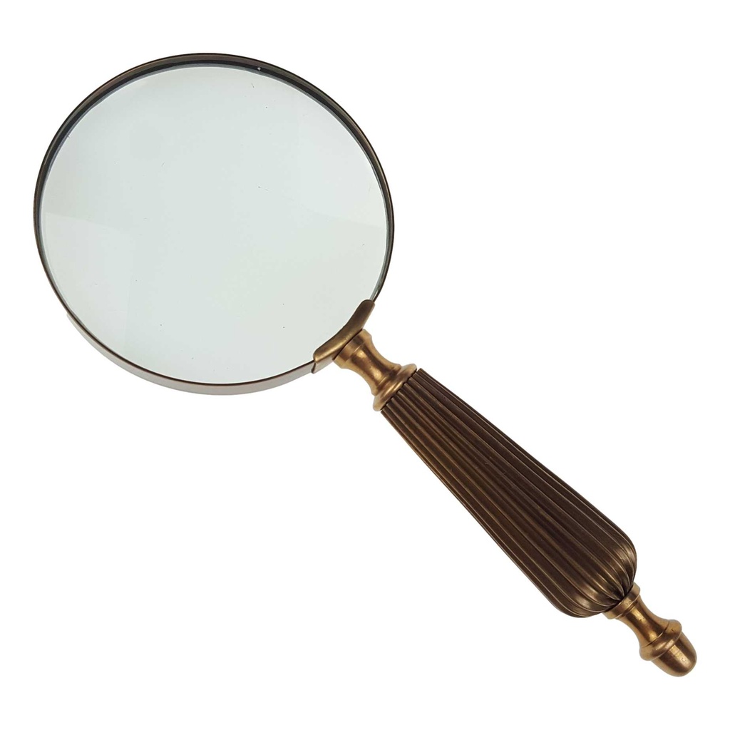 [LA-39816] Leselupe Handlupe Vergrößerungsglas Messing brüniert L 24x10x3 cm Bild 5