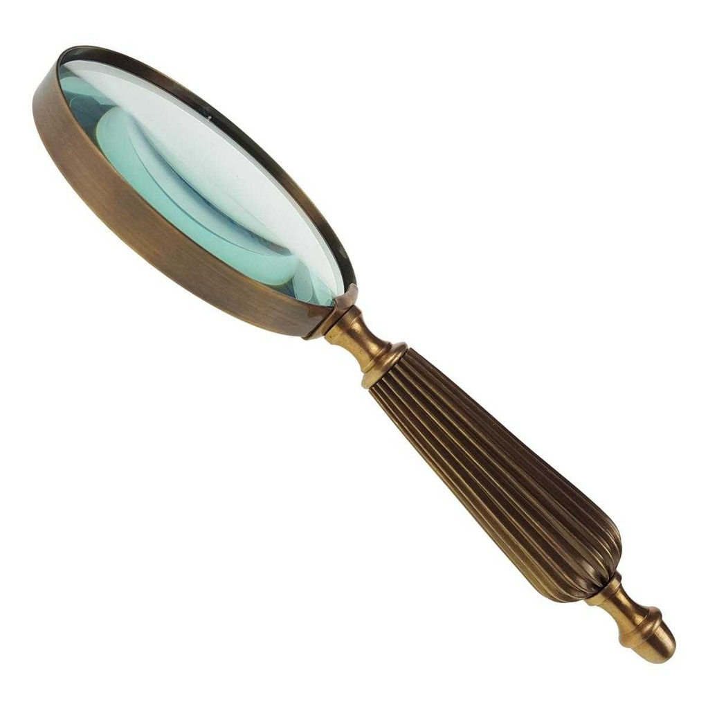 [LA-39816] Leselupe Handlupe Vergrößerungsglas Messing brüniert L 24x10x3 cm Bild 8