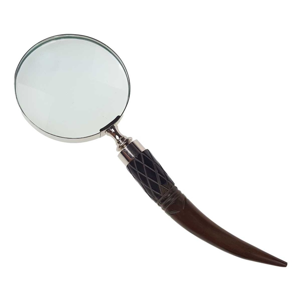 [LA-39820] Leselupe Handlupe Vergrößerungsglas Bein Vernickelt D 5-L 17 cm Bild 2