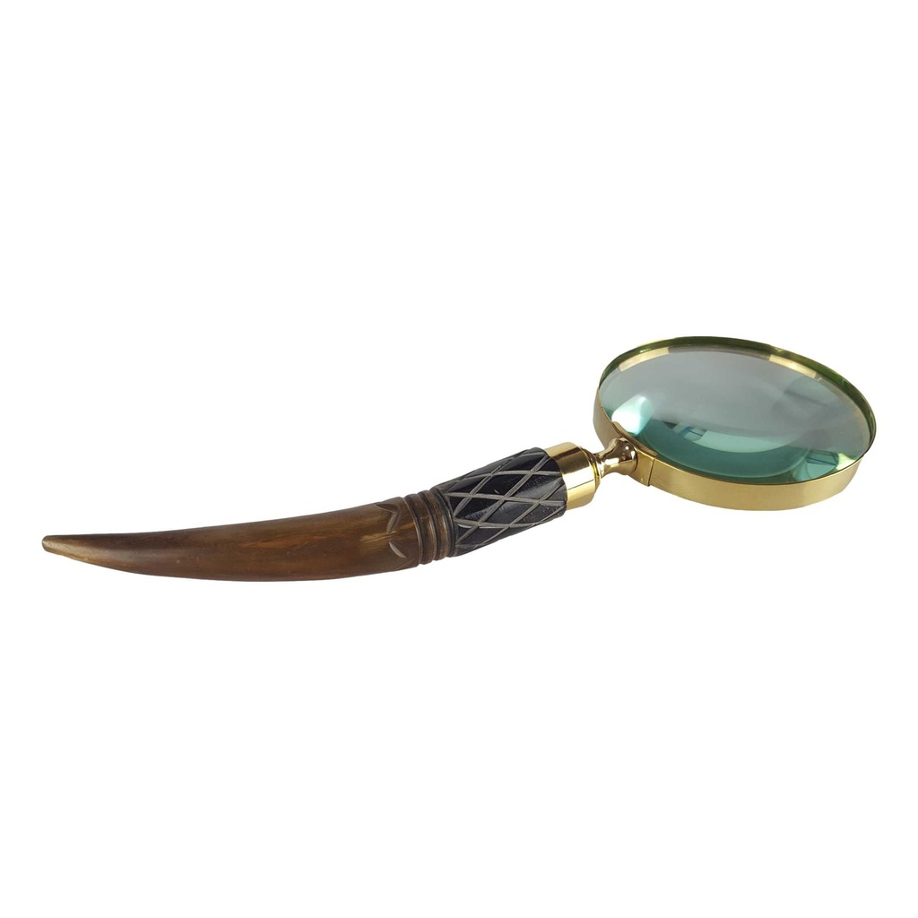 [LA-39826] Leselupe Handlupe Vergrößerungsglas Bein Messing #39826 Bild 3