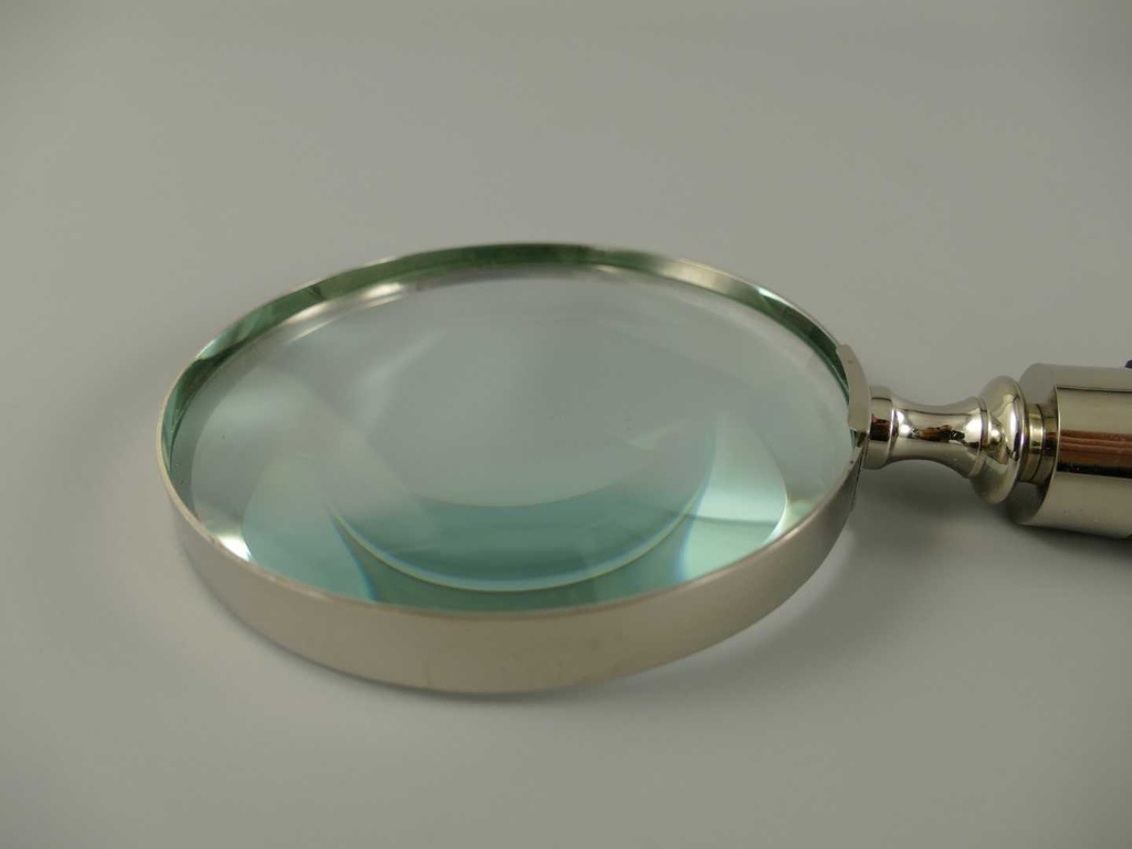 [LA-39827] Leselupe Handlupe Vergrößerungsglas Glas Bein vernickelt #39827 Bild 3