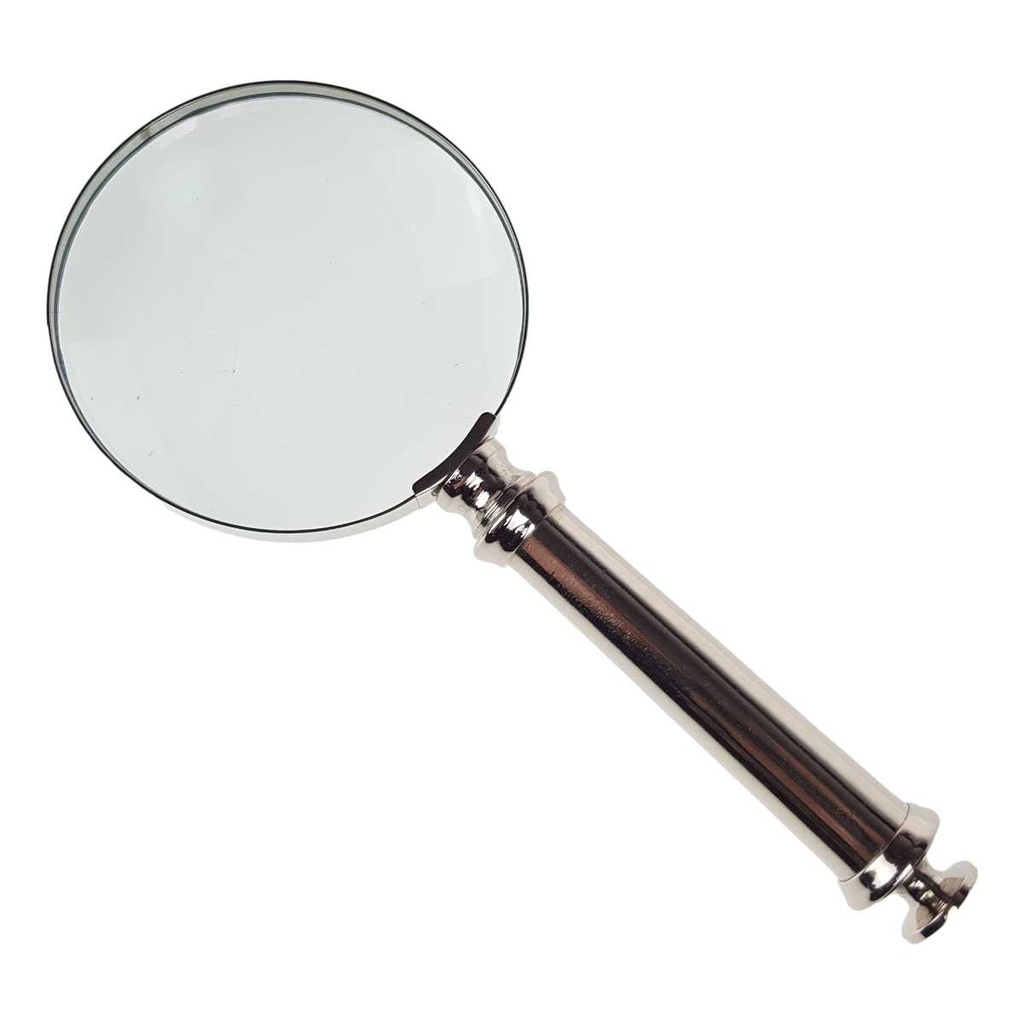 [LA-39833] Leselupe Handlupe Vergrößerungsglas Glas vernickelt Bild 3
