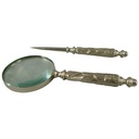 [LA-39837] Leselupe Handlupe Vergrößerungsglas Glas vernickelt #39837 Bild 2