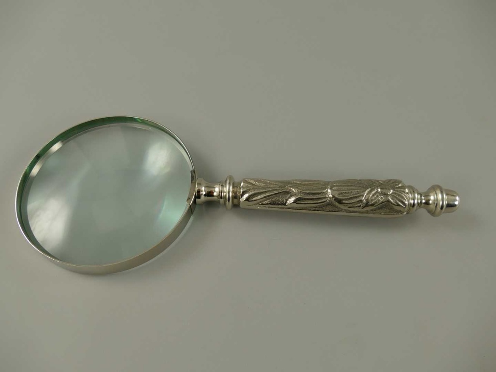 [LA-39837] Leselupe Handlupe Vergrößerungsglas Glas vernickelt #39837 Bild 4
