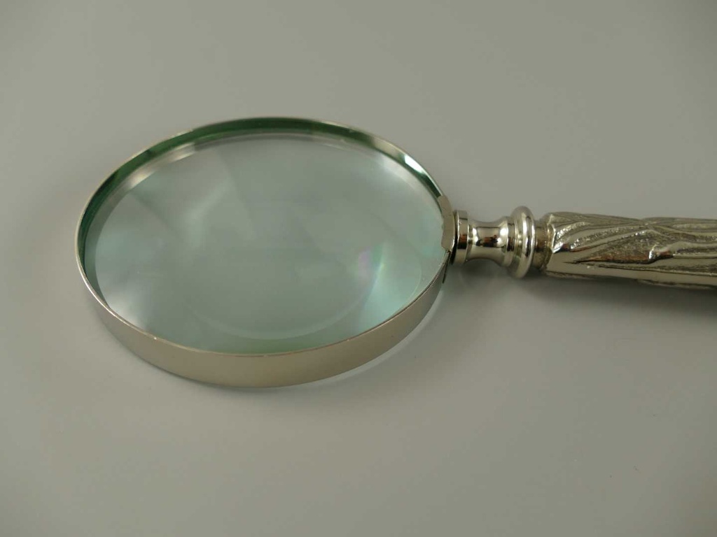 [LA-39837] Leselupe Handlupe Vergrößerungsglas Glas vernickelt #39837 Bild 5