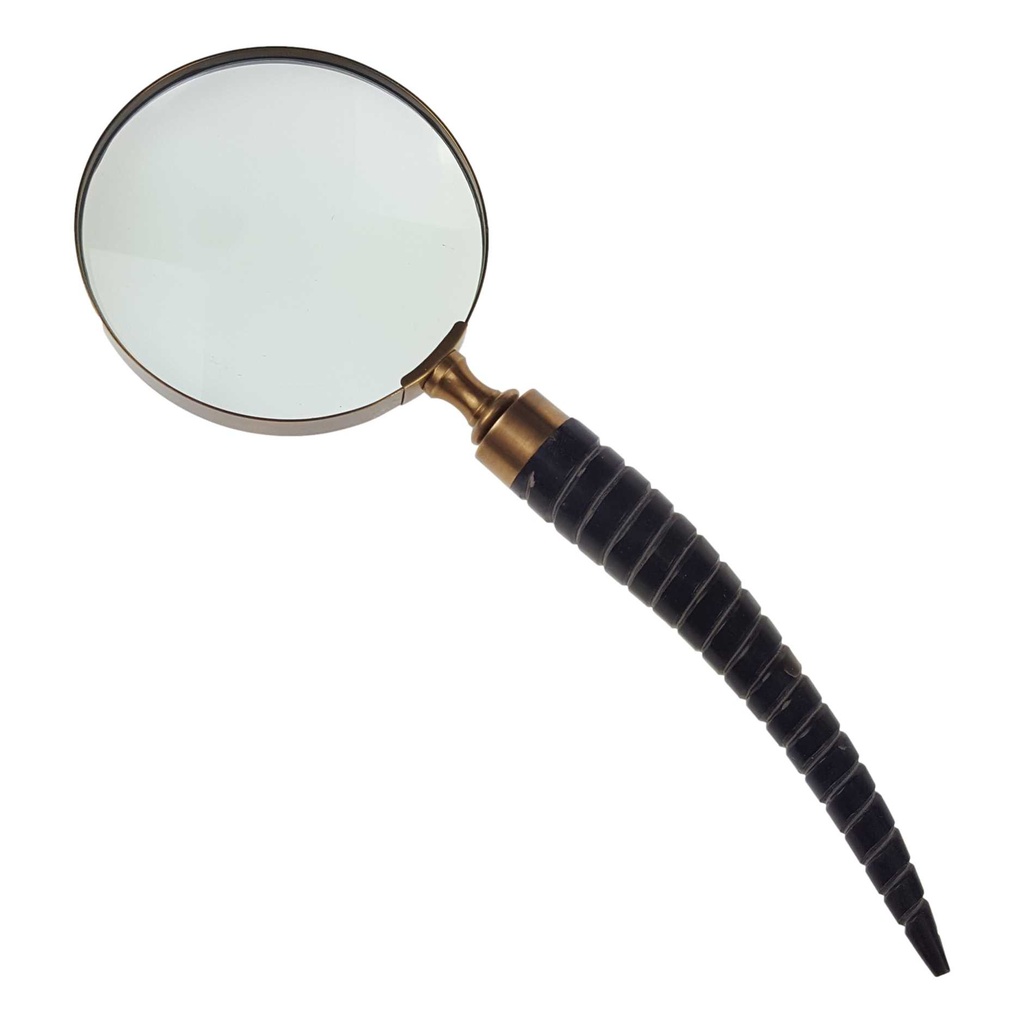 [LA-39840] Leselupe Handlupe Vergrößerungsglas Bein Messing brüniert #39840 Bild 4