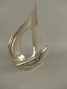 [LA-39897] Figur Skulptur Vernickelt Segelboot H 30 cm Bild 2