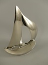 [LA-39897] Figur Skulptur Vernickelt Segelboot H 30 cm Bild 3