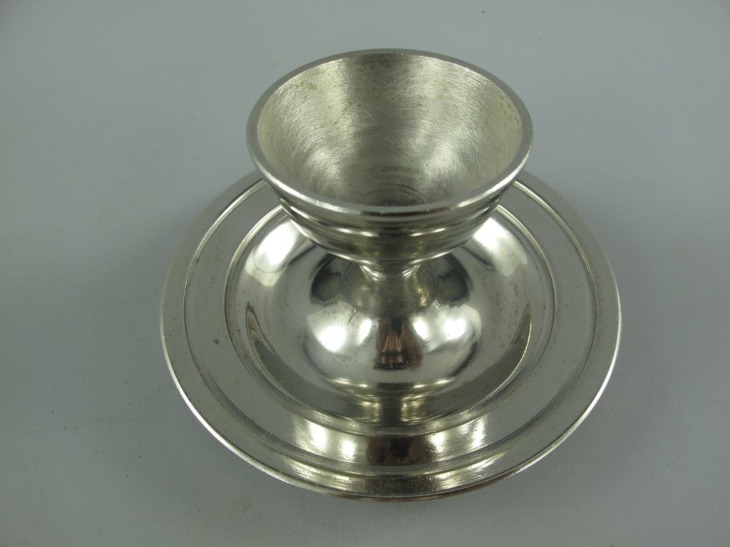 [LA-39956] Eierhalter Hahn Aluminium vernickelt H 16x12 cm Bild 2