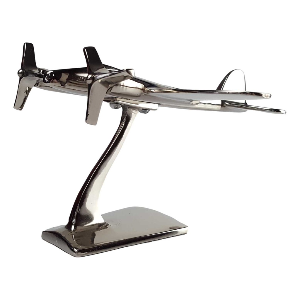 [2120031] Aluminium Figur Skulptur Flugzeug vernickelt L 19x23 cm Bild 2