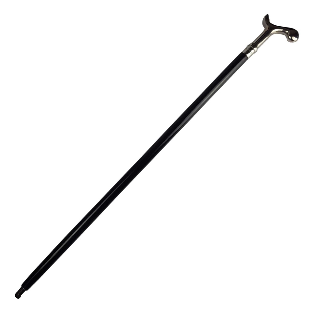[LA-40033] Gehstock Wanderstock Spazierstock Flanierstock Holz glatt vernickelt Bild 3
