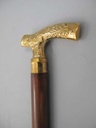 [LA-40050] Gehstock Wanderstock Spazierstock Flanierstock Holz Messing poliert Baum Bild 3