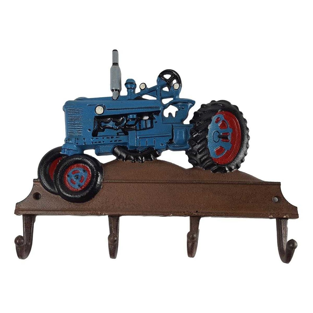 [LA-40547] Garderobenhaken Kleiderhaken Wandhaken Blauer Traktor 35x28 cm Gusseisen Bild 3