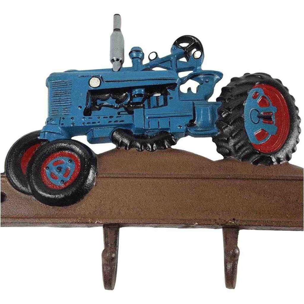 [LA-40547] Garderobenhaken Kleiderhaken Wandhaken Blauer Traktor 35x28 cm Gusseisen Bild 4