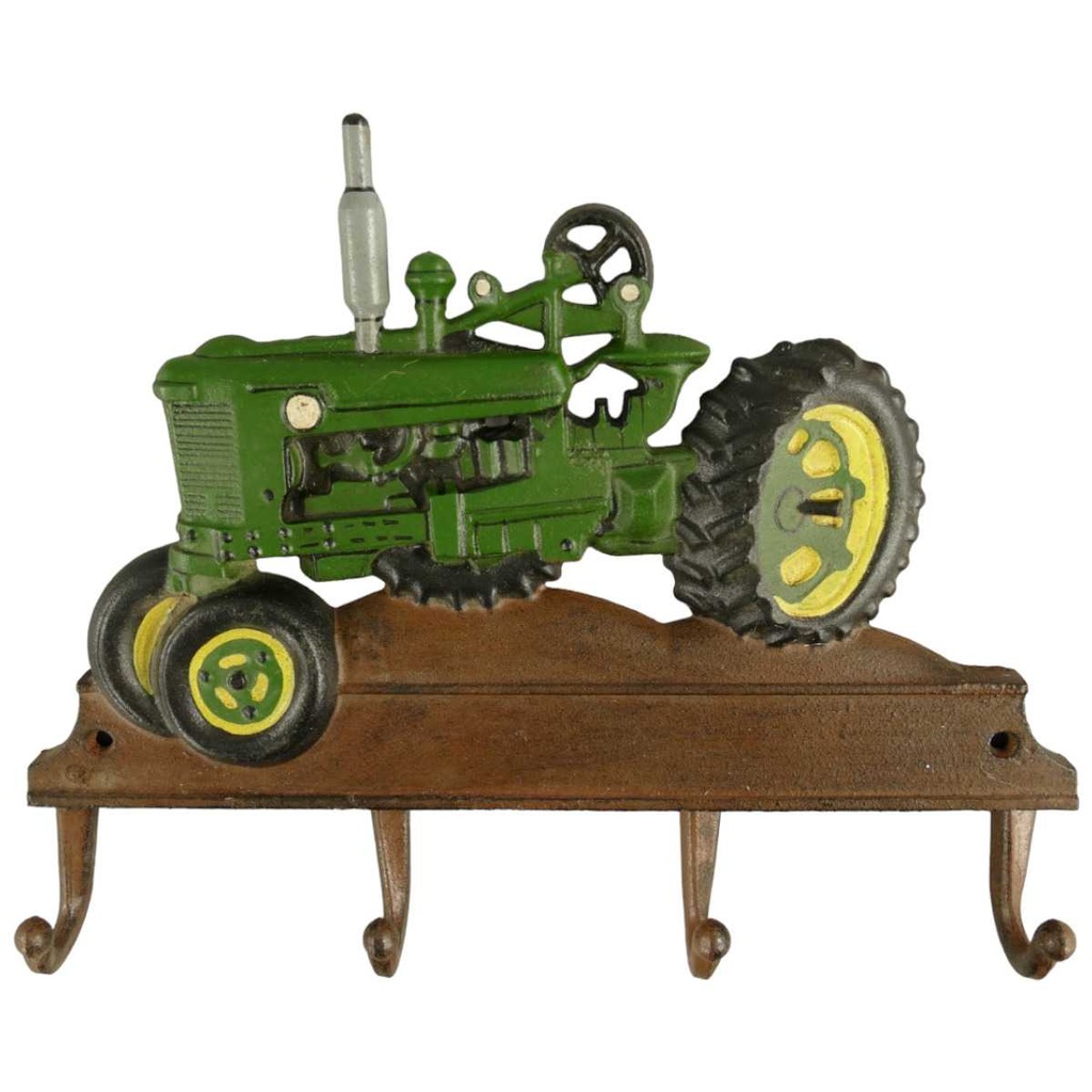 [LA-40548] Garderobenhaken Kleiderhaken Wandhaken Traktor grün L 35x28 cm Gusseisen Bild 2