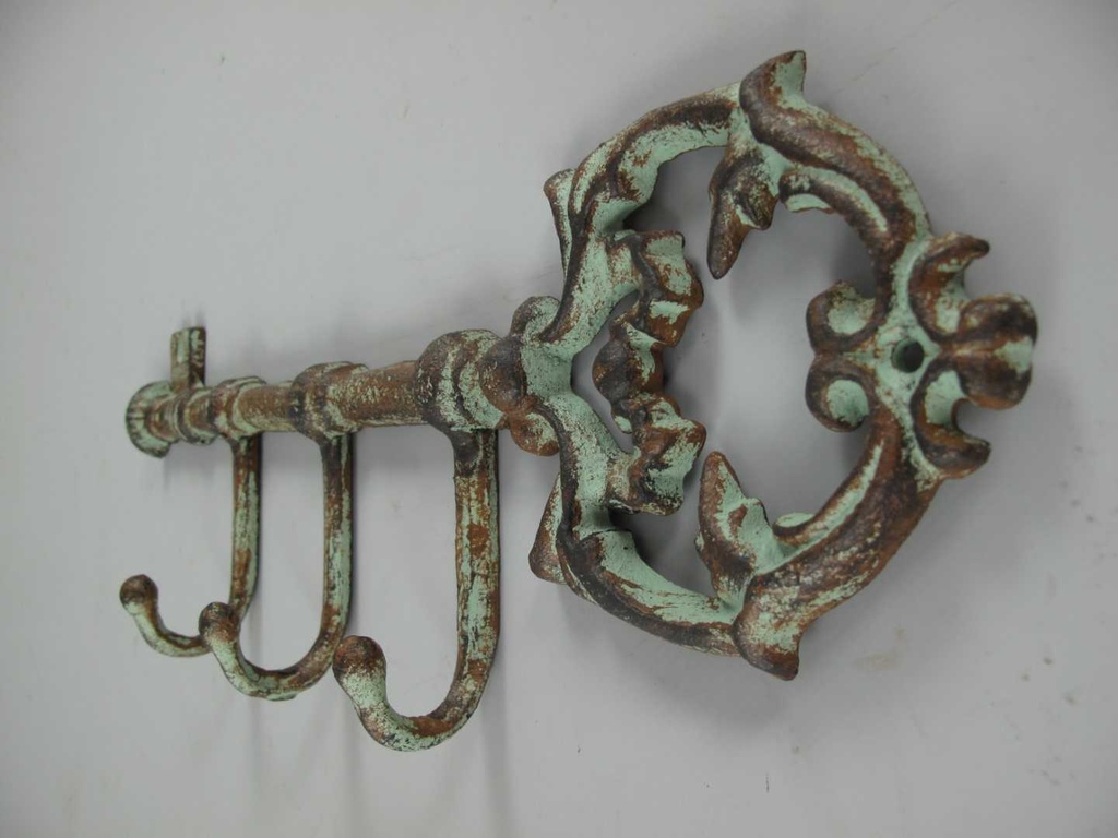 [LA-40681] Garderobenhaken Kleiderhaken Wandhaken Mantelhaken Gusseisen - Schlüssel Bild 3