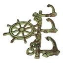 [LA-40683] Garderobenhaken Kleiderhaken Wandhaken Mantelhaken Gusseisen Schiffssteuerrad Bild 2