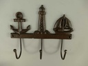 [LA-40692] Garderobenhaken Kleiderhaken Wandhaken Mantelhaken Gusseisen Braun rustikal - Maritim Bild 3