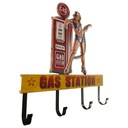 [LA-40698] Garderobenhaken Kleiderhaken Wandhaken Gestanzt Eisen Gas Station 32x31 Cm Bild 2